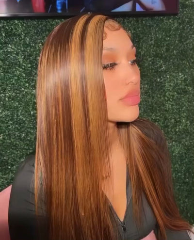 Highlighted Straight Lace Frontal Wig